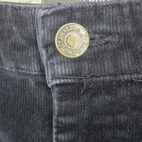 St. John's Bay Black Corduroy Flared Leg Pants, Size 16 - Picture 3 of 6